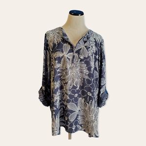 Alfred Dunner size 20 Navy Blue Floral